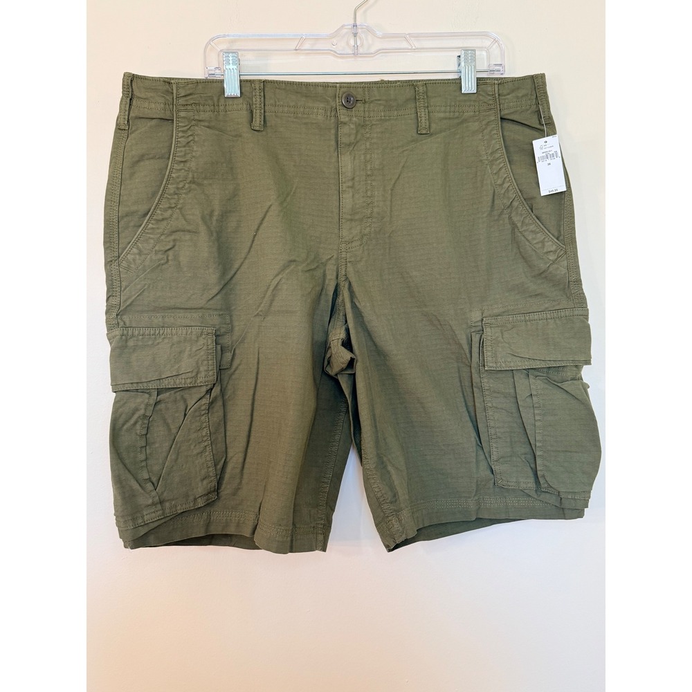 Gap Mens Cargo Shorts 36 Olive Green Ripstop Utility Multi Pocket 880822-03-1